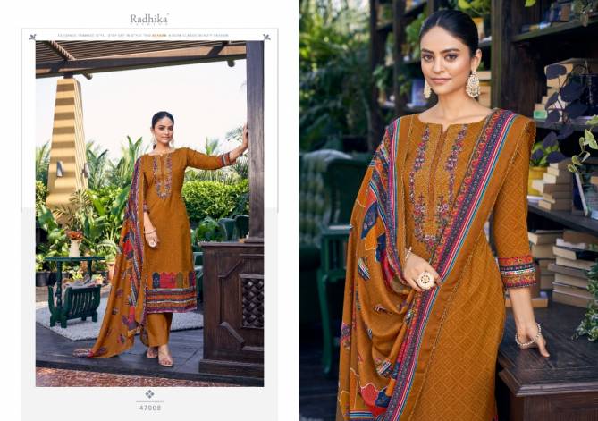 Azara Aarohi By Radhika Printed Cotton Dress Material Catalog